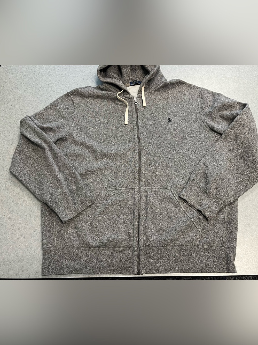 Polo by Ralph Lauren Gray Zip-Up Heavyweight Hoodie—XXL